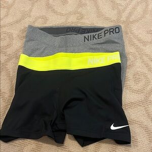 Nike Pro Black and Gray Shorts Set
